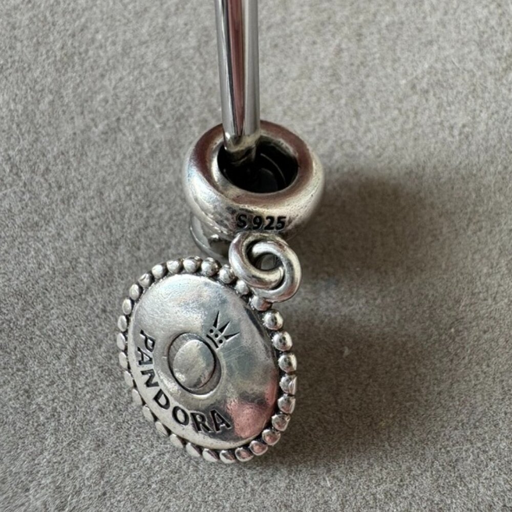 Genuine Pandora Icon Dangle Charm 925 Silver Engravable 791169 - Picture 5 of 6